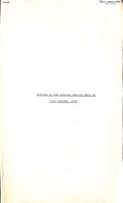 Administrative record - City of Sunshine - Commissioner Mr Alexander Alex George Gillon Collection 1976 - 1982 - Minutes of the special meeting of council held on 12th January 1978, City of Sunshine, 12th January 1978