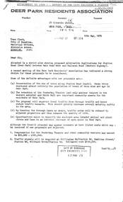 Letter - City of Sunshine - Commissioner Mr Alexander Alex George Gillon Collection 1976 - 1982 - Deer Park Residents Association Station Road 10th May 1979, Deer Park Residents Association, 10th May 1979