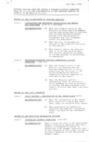 Administrative record - City of Sunshine - Commissioner Mr Alexander Alex George Gillon Collection 1976 - 1982 - Matters arising agenda planning meeting 22nd May 1979, City of Sunshine, 21st May 1979