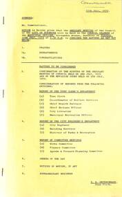 Administrative record - City of Sunshine - Commissioner Mr Alexander Alex George Gillon Collection 1976 - 1982 - Notice of ordinary meeting of the council 17th July 1979, City of Sunshine, 11th July 1979
