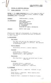 Administrative record - City of Sunshine - Commissioner Mr Alexander Alex George Gillon Collection 1976 - 1982 - Reports of committee meetings 11th September 1979, City of Sunshine, 11th September 1979