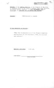 Administrative record - City of Sunshine - Commissioner Mr Alexander Alex George Gillon Collection 1976 - 1982 - Minutes of special meeting 25th September 1979, City of Sunshine, 25th September 1979