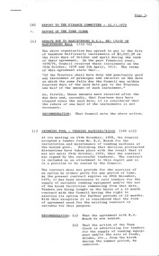 Administrative record - City of Sunshine - Commissioner Mr Alexander Alex George Gillon Collection 1976 - 1982 - Report of finance committee 12th November 1979, City of Sunshine, 12th November 1979