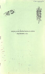 Administrative record - City of Sunshine - Commissioner Mr Alexander Alex George Gillon Collection 1976 - 1982 - Minutes of the ordinary meeting of council held on 11th Dec 1979, City of Sunshine, 11th December 1979