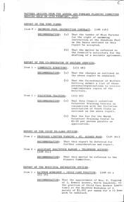 Administrative record - City of Sunshine - Commissioner Mr Alexander Alex George Gillon Collection 1976 - 1982 - Matters Arising Agenda And Forward Committee 27th February 1979, City of Sunshine, 27th February 1979