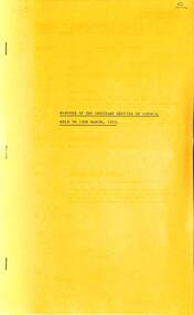Administrative record - City of Sunshine - Commissioner Mr Alexander Alex George Gillon Collection 1976 - 1982 - Minutes of the ordinary meeting of council held on 13th March 1979, City of Sunshine, 13th March 1979