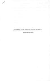 Administrative record - City of Sunshine - Commissioner Mr Alexander Alex George Gillon Collection 1976 - 1982 - Attachments for the ordinary meeting 13th March 1979, City of Sunshine, 13th March 1979