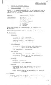 Administrative record - City of Sunshine - Commissioner Mr Alexander Alex George Gillon Collection 1976 - 1982 - Report of committee meetings 13th March 1979, City of Sunshine, 13th March 1979