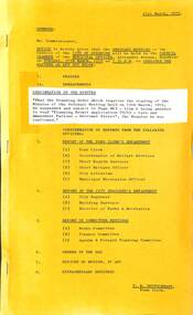 Administrative record - City of Sunshine - Commissioner Mr Alexander Alex George Gillon Collection 1976 - 1982 - Notice of ordinary meeting of the council 27th March 1979, City of Sunshine, 21st March 1979