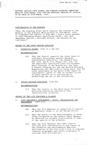Administrative record - City of Sunshine - Commissioner Mr Alexander Alex George Gillon Collection 1976 - 1982 - Matters Arising Agenda And Forward Committee 27th March 1979, City of Sunshine, 27th March 1979