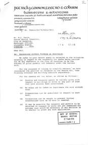 Letter - City of Sunshine - Commissioner Mr Alexander Alex George Gillon Collection 1976 - 1982 - Extensions Without Permits At Abattoirs 5th March 1979, City of Sunshine, 5th March 1979