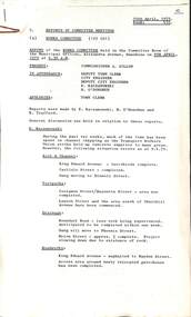 Administrative record - City of Sunshine - Commissioner Mr Alexander Alex George Gillon Collection 1976 - 1982 - Report of committee meetings 10th April 1979, City of Sunshine, 10th April 1979