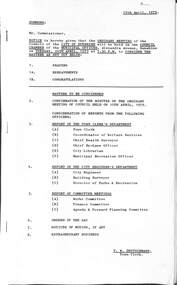 Administrative record - City of Sunshine - Commissioner Mr Alexander Alex George Gillon Collection 1976 - 1982 - Notice of ordinary meeting of the council 24th April 1979, City of Sunshine, 19th April 1979