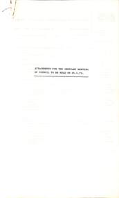 Administrative record - City of Sunshine - Commissioner Mr Alexander Alex George Gillon Collection 1976 - 1982 - Attachments for the ordinary meeting 24th April 1979, City of Sunshine, 24th April 1979