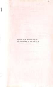 Administrative record - City of Sunshine - Commissioner Mr Alexander Alex George Gillon Collection 1976 - 1982 - Minutes of the ordinary meeting of council held on 22nd May 1979, City of Sunshine, 22nd May 1979