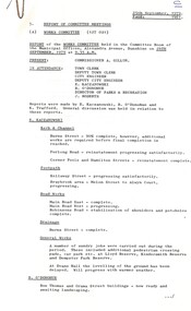 Administrative record - City of Sunshine - Commissioner Mr Alexander Alex George Gillon Collection 1976 - 1982 - Report of committee meetings 24th September 1979, City of Sunshine, 25th September 1979