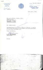Administrative record - City of Sunshine - Commissioner Mr Alexander Alex George Gillon Collection 1976 - 1982 - Notice of Motions 12th April 1979, City of Sunshine, 12th April 1979