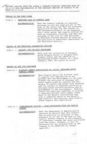 Administrative record - City of Sunshine - Commissioner Mr Alexander Alex George Gillon Collection 1976 - 1982 - Matters arising from agenda forward planning meeting 10th Nov 1979, City of Sunshine, 10th November 1979