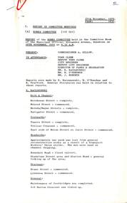 Administrative record - City of Sunshine - Commissioner Mr Alexander Alex George Gillon Collection 1976 - 1982 - Report of committee meetings 27th November 1979, City of Sunshine, 27th November 1979
