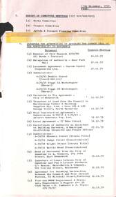Administrative record - City of Sunshine - Commissioner Mr Alexander Alex George Gillon Collection 1976 - 1982 - Report of committee meetings 11th December 1979, City of Sunshine, 11th December 1979