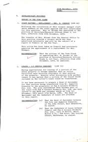 Administrative record - City of Sunshine - Commissioner Mr Alexander Alex George Gillon Collection 1976 - 1982 - Extraordinary business 11th December 1979, City of Sunshine, 11th December 1979