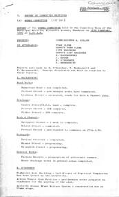 Administrative record - City of Sunshine - Commissioner Mr Alexander Alex George Gillon Collection 1976 - 1982 - Report of committee meetings 26th February 1980, City of Sunshine, 26th February 1979