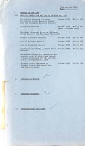Administrative record - City of Sunshine - Commissioner Mr Alexander Alex George Gillon Collection 1976 - 1982 - Orders Of The Day 15th April 1980, City of Sunshine, 15th April 1979