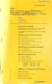 Administrative record - City of Sunshine - Commissioner Mr Alexander Alex George Gillon Collection 1976 - 1982 - Notice of ordinary meeting of the council 29th April 1980, City of Sunshine, 16th April 1979