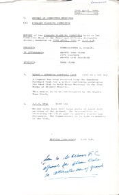 Administrative record - City of Sunshine - Commissioner Mr Alexander Alex George Gillon Collection 1976 - 1982 - Report of committee meetings 17th April 1980, City of Sunshine, 29th April 1979