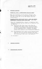 Administrative record - City of Sunshine - Commissioner Mr Alexander Alex George Gillon Collection 1976 - 1982 - Notice of Motion 12th May 1980, City of Sunshine, 12th May 1980