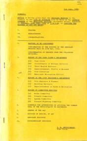 Administrative record - City of Sunshine - Commissioner Mr Alexander Alex George Gillon Collection 1976 - 1982 - Notice of ordinary meeting of the council 10th June 1980, City of Sunshine, 4th June 1980