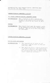 Administrative record - City of Sunshine - Commissioner Mr Alexander Alex George Gillon Collection 1976 - 1982 - Recommendations Forward Planning Meeting 17th And 21st July 1980, City of Sunshine, 17th July 1980