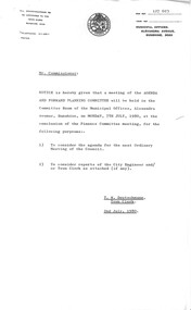 Administrative record - City of Sunshine - Commissioner Mr Alexander Alex George Gillon Collection 1976 - 1982 - Notice of committee meetings 7th July 1980, City of Sunshine, 2nd July 1980