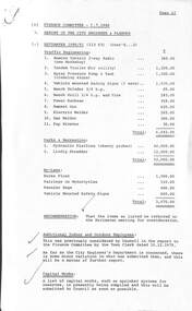 Administrative record - City of Sunshine - Commissioner Mr Alexander Alex George Gillon Collection 1976 - 1982 - Finance Committee Report 7th July 1980, City of Sunshine, 7th July 1980