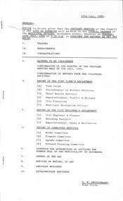 Administrative record - City of Sunshine - Commissioner Mr Alexander Alex George Gillon Collection 1976 - 1982 - Notice of ordinary meeting of the council 22nd July 1980, City of Sunshine, 16th July 1980