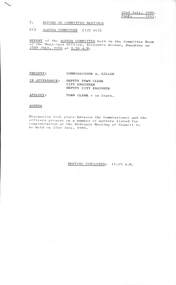 Administrative record - City of Sunshine - Commissioner Mr Alexander Alex George Gillon Collection 1976 - 1982 - Report of committee meetings 21st July 1980, City of Sunshine, 22nd July 1980