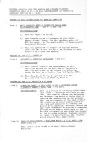 Administrative record - City of Sunshine - Commissioner Mr Alexander Alex George Gillon Collection 1976 - 1982 - Matters Arising From Agenda Committee 11th Decemeber 1980, City of Sunshine, 11th March 1980