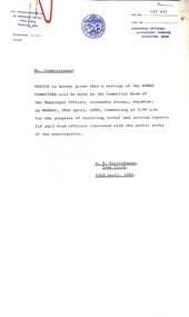 Administrative record - City of Sunshine - Commissioner Mr Alexander Alex George Gillon Collection 1976 - 1982 - Notice of committee meetings 28th April 1980, City of Sunshine, 23rd April 1980