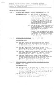 Administrative record - City of Sunshine - Commissioner Mr Alexander Alex George Gillon Collection 1976 - 1982 - Matters Arising From Agenda Committee 11th February 1980, City of Sunshine, 11th January 1980