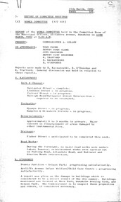 Administrative record - City of Sunshine - Commissioner Mr Alexander Alex George Gillon Collection 1976 - 1982 - Report of committee meetings 11th March 1980, City of Sunshine, 11th March 1980