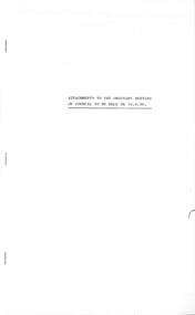 Administrative record - City of Sunshine - Commissioner Mr Alexander Alex George Gillon Collection 1976 - 1982 - Attachments for the ordinary meeting 19th August 1980, City of Sunshine, 19th August 1980