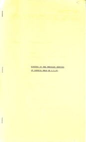 Administrative record - City of Sunshine - Commissioner Mr Alexander Alex George Gillon Collection 1976 - 1982 - Minutes of the ordinary meeting of council held on 2nd September 1980, City of Sunshine, 2nd September 1980