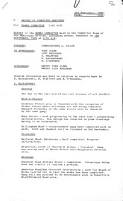 Administrative record - City of Sunshine - Commissioner Mr Alexander Alex George Gillon Collection 1976 - 1982 - Report of committee meetings 1st September 1980, City of Sunshine, 2nd September 1980