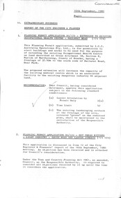 Administrative record - City of Sunshine - Commissioner Mr Alexander Alex George Gillon Collection 1976 - 1982 - Extraordinary business 16th September 1980, City of Sunshine, 16th September 1980