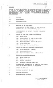 Administrative record - City of Sunshine - Commissioner Mr Alexander Alex George Gillon Collection 1976 - 1982 - Notice of ordinary meeting of the council 30th September 1980, City of Sunshine, 24th September 1980