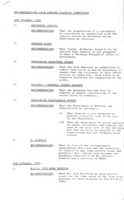 Administrative record - City of Sunshine - Commissioner Mr Alexander Alex George Gillon Collection 1976 - 1982 - Recommendations from forward planning meeting 2nd October 1980, City of Sunshine, 2nd October 1980