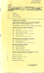 Administrative record - City of Sunshine - Commissioner Mr Alexander Alex George Gillon Collection 1976 - 1982 - Notice of ordinary meeting of the council 14th October 1980, City of Sunshine, 8th October 1980