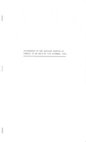 Administrative record - City of Sunshine - Commissioner Mr Alexander Alex George Gillon Collection 1976 - 1982 - Attachments for the ordinary meeting 14th October 1980, City of Sunshine, 14th October 1980