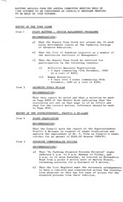 Administrative record - City of Sunshine - Commissioner Mr Alexander Alex George Gillon Collection 1976 - 1982 - Matters Arising From Agenda Committee 13th October 1980, City of Sunshine, 13th October 1980