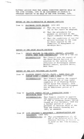 Administrative record - City of Sunshine - Commissioner Mr Alexander Alex George Gillon Collection 1976 - 1982 - Matters Arising From Agenda Committee 27th October 1980, City of Sunshine, 27th October 1980